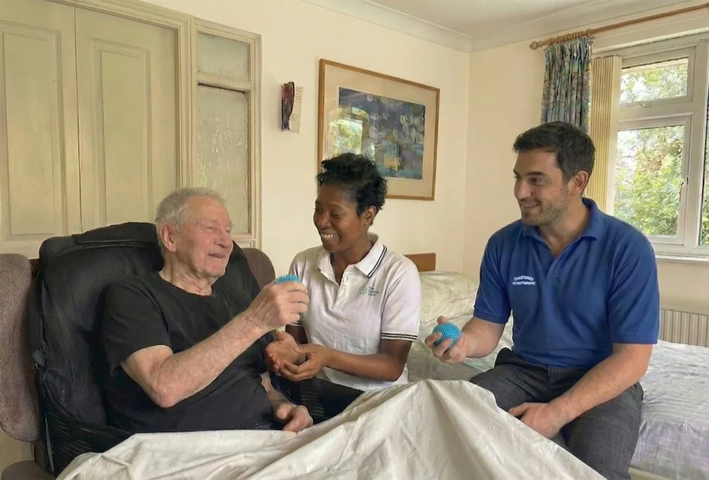 live in rehab carer physiotherapist hand exercises